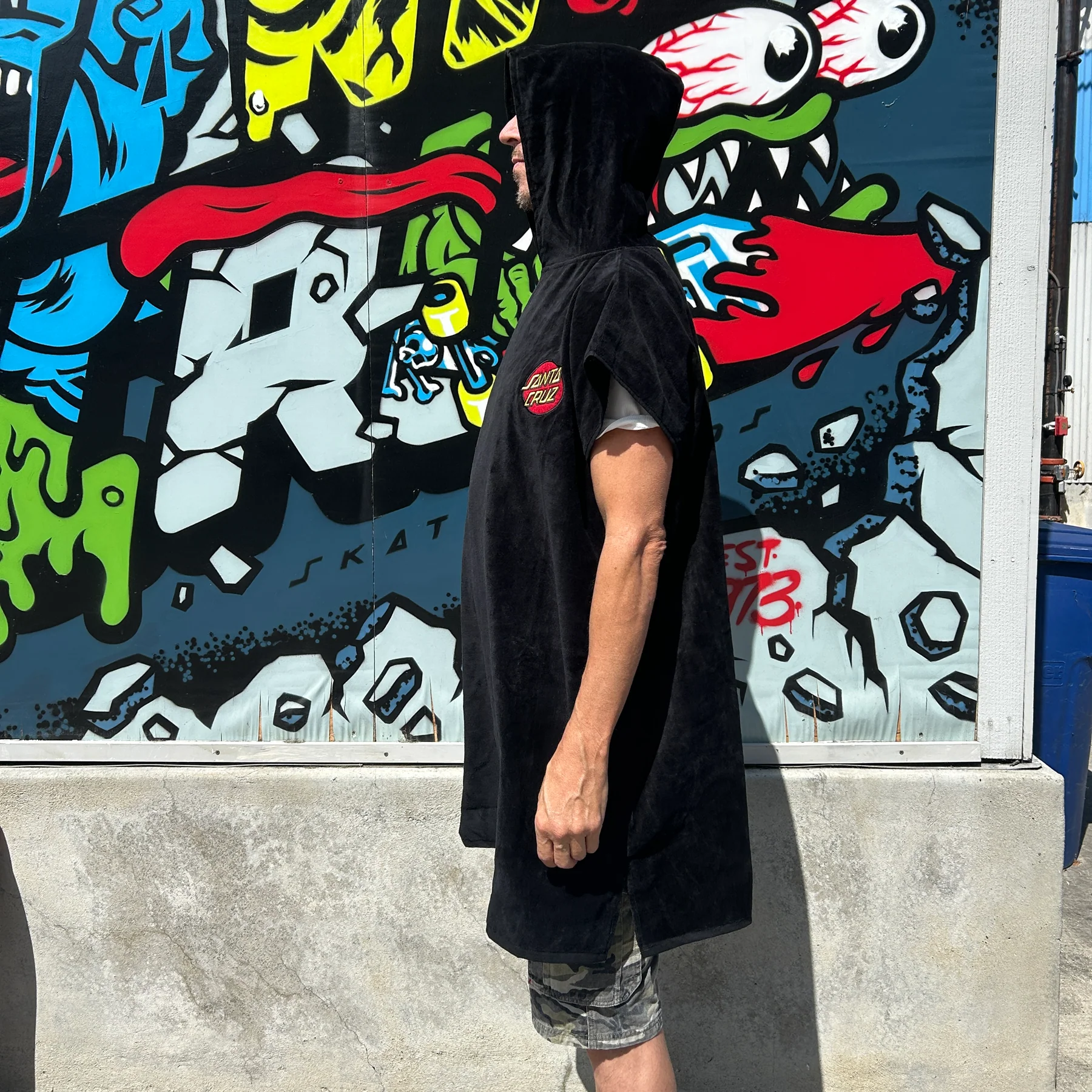 Classic Dot Santa Cruz Hooded Towel Poncho
