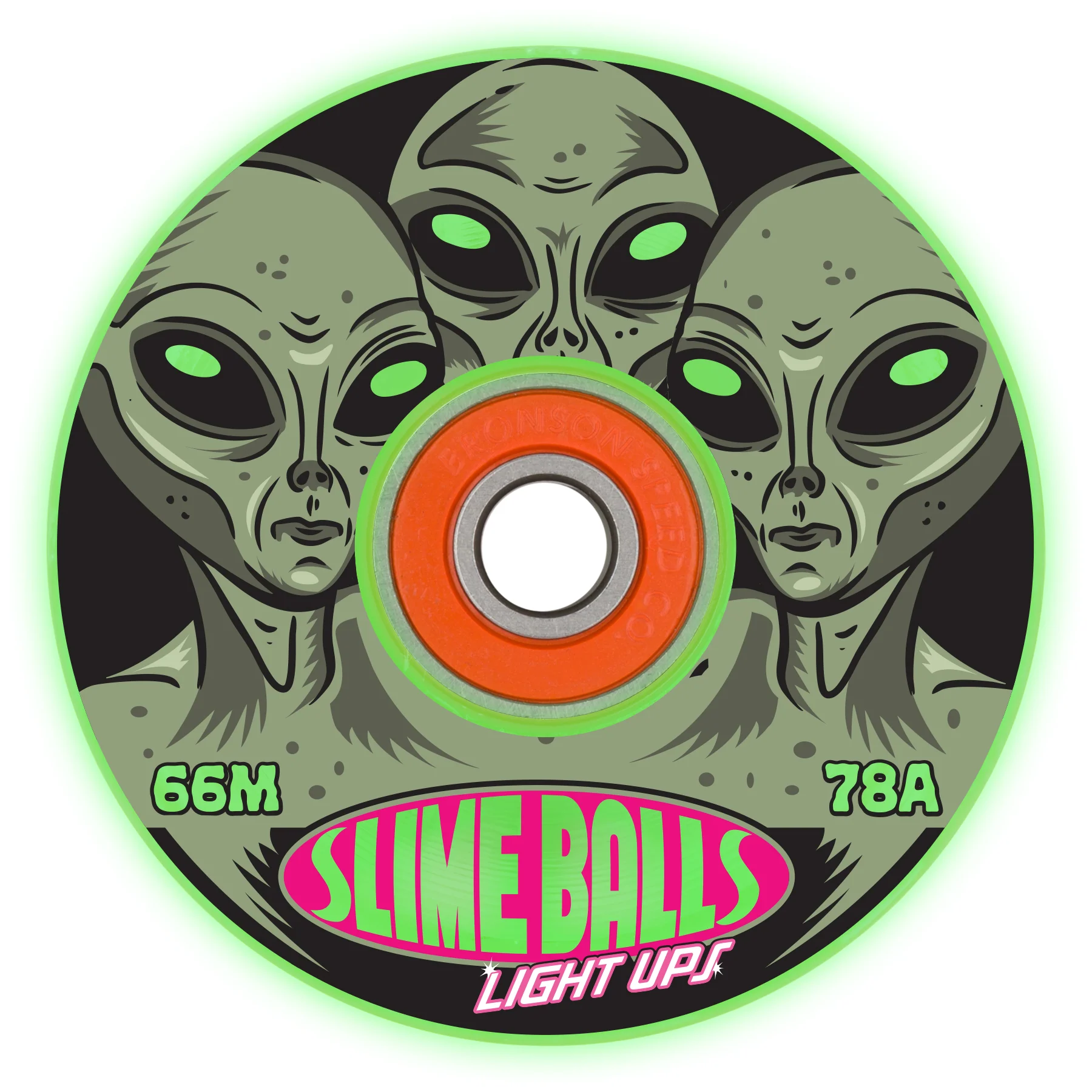 60mm Friends Of Planet 9 Glow In The Dark Light Ups 78a Slime Balls Skateboard Wheels