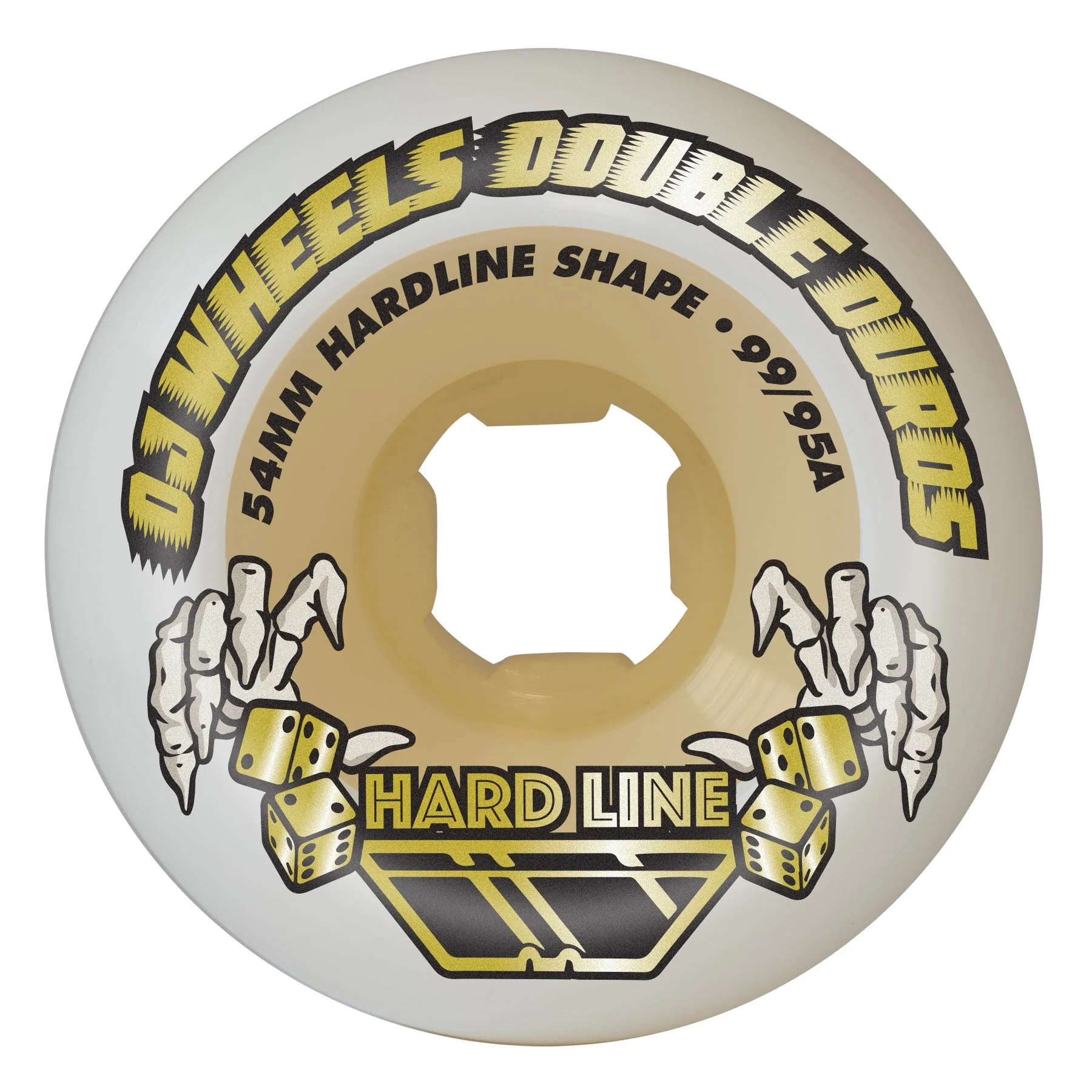 54mm Double Duro White Gum Hardline 99a/95a OJ Skateboard Wheels