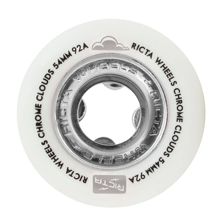 54mm Chrome Clouds Black 92a Ricta Skateboard Wheels
