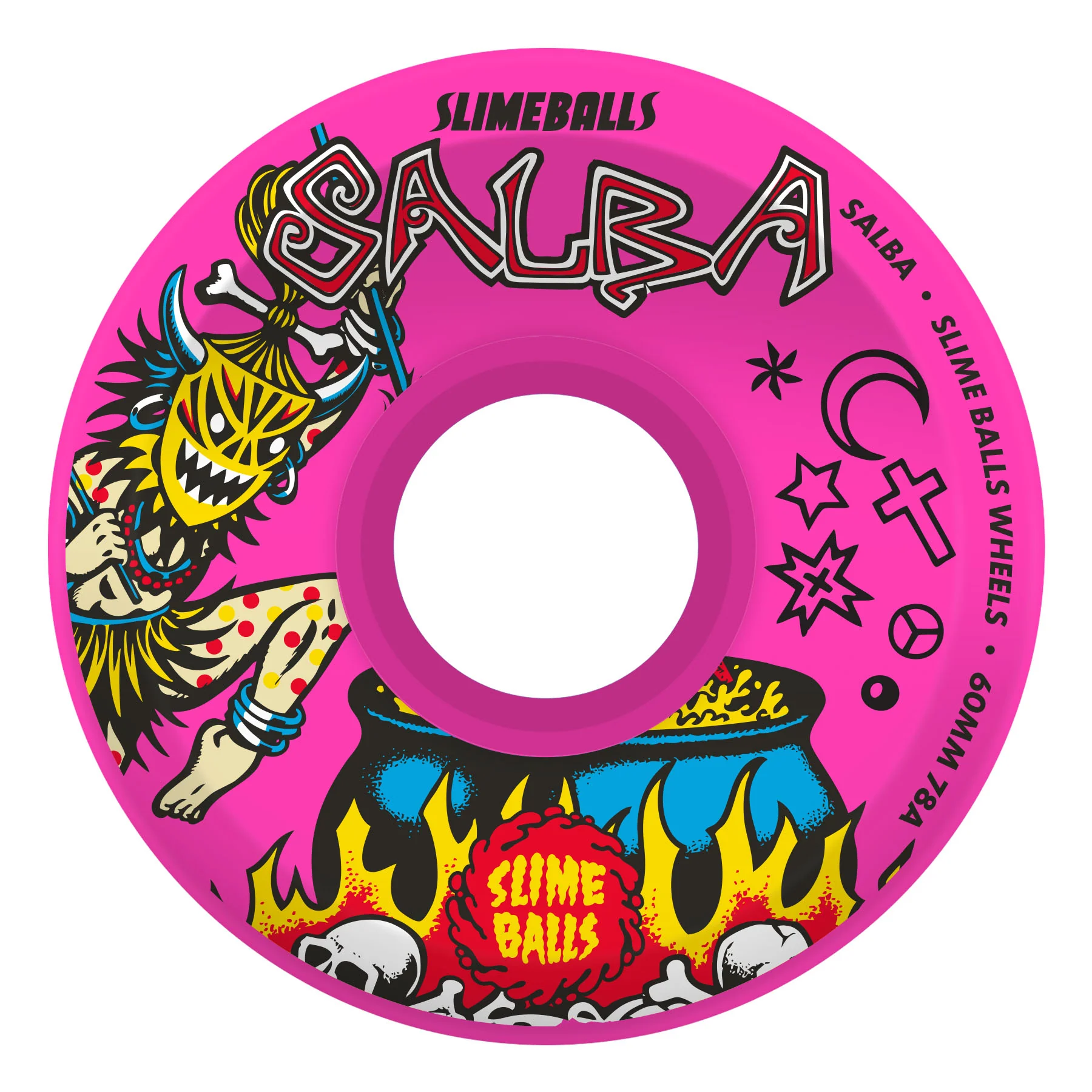 60mm Salba Witch Doctor Pink 78a Slime Balls Skateboard Wheels