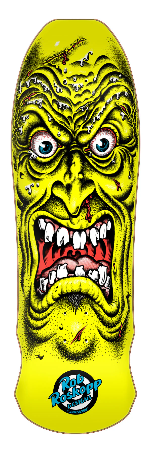 9.5in Rob Roskopp Face Yellow Reissue Santa Cruz Skateboard Deck