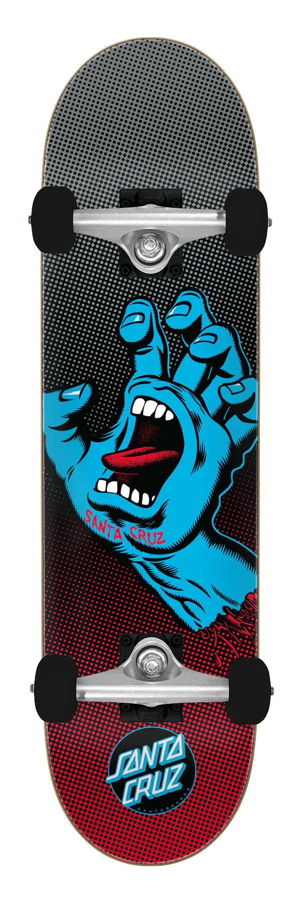 8.25in Large Screaming Hand Fade Santa Cruz Complete Skateboard