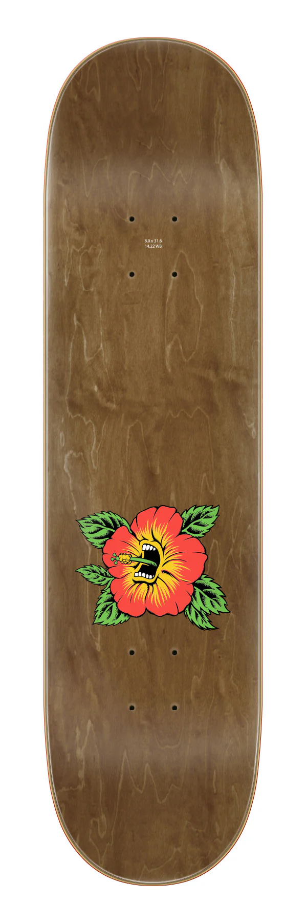 8.0in Screaming Hibiscus Santa Cruz Birch Skateboard Deck