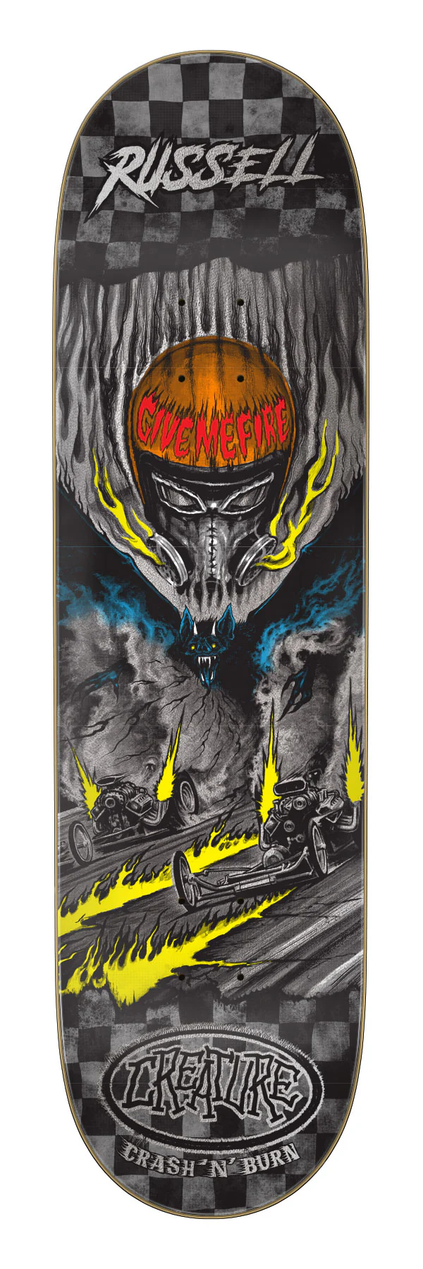 8.51in Russell Crash And Burn Creature Skateboard Deck