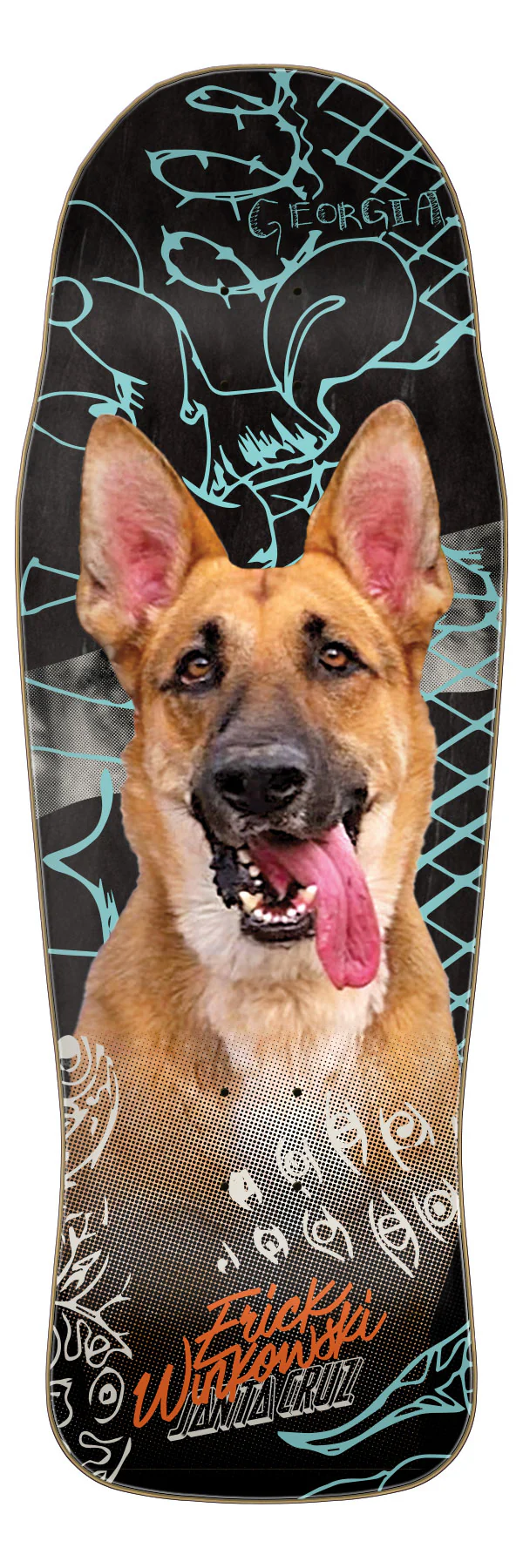 10.34in Winkowski Tribute Shaped Santa Cruz Skateboard Deck