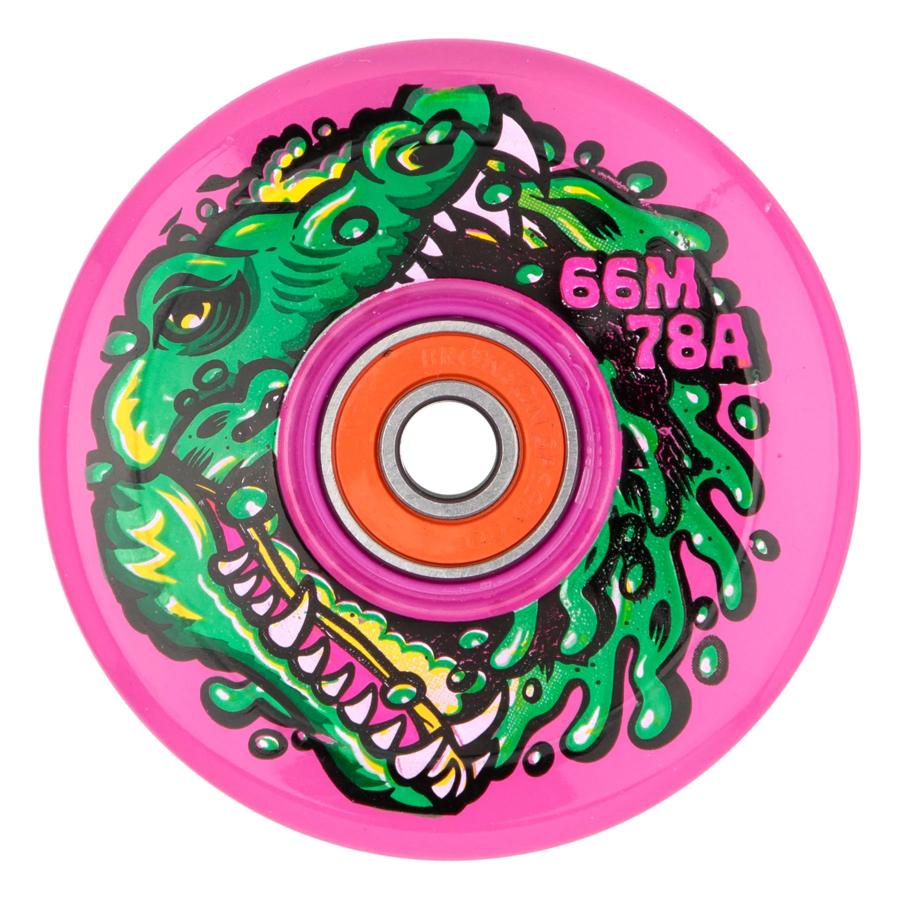 66mm Gator Swamp Spew Light Ups OG Slime Pink 78a Slime Balls Skateboard Wheels