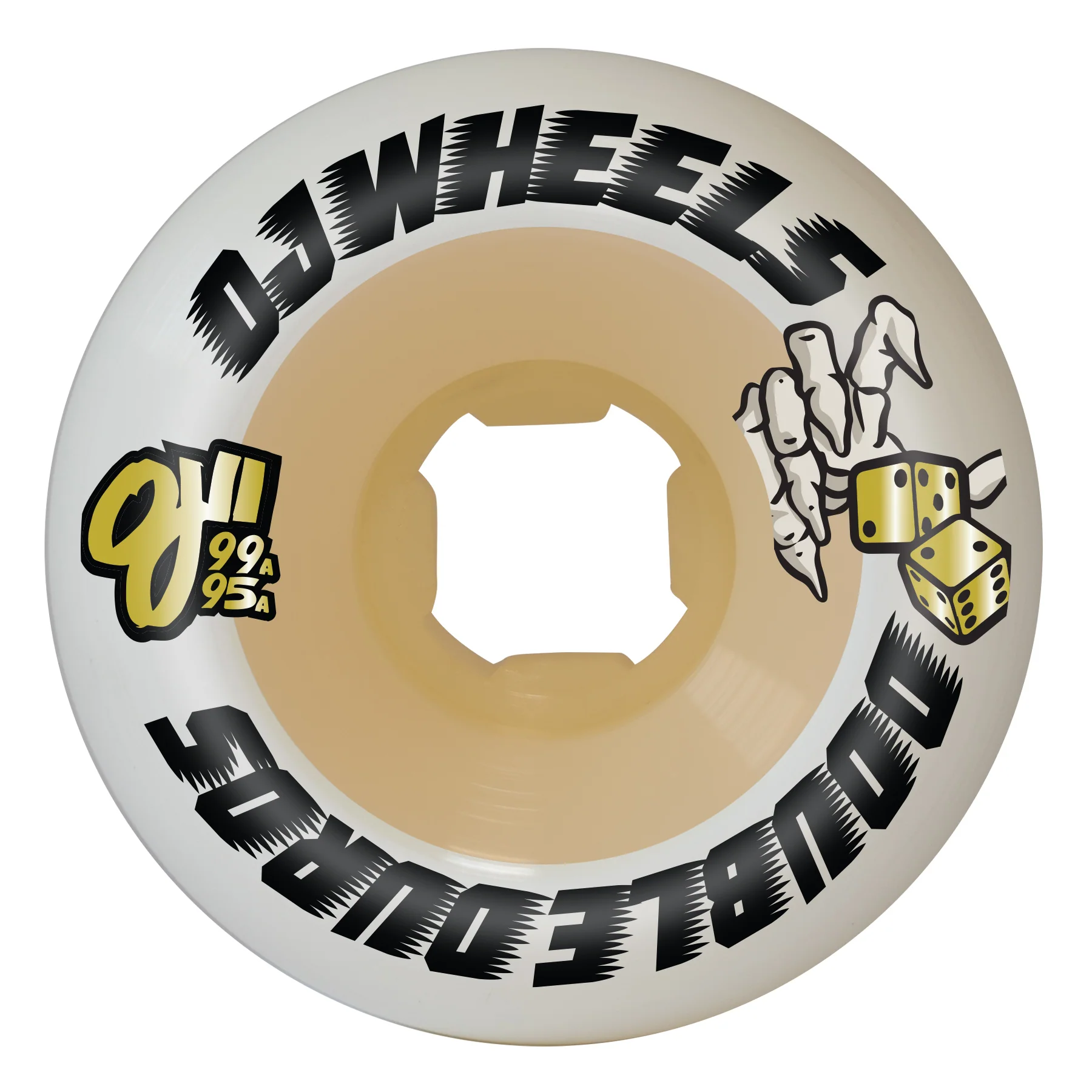 58mm Double Duro White Gum Mini Combo 99a/95a OJ Skateboard Wheels