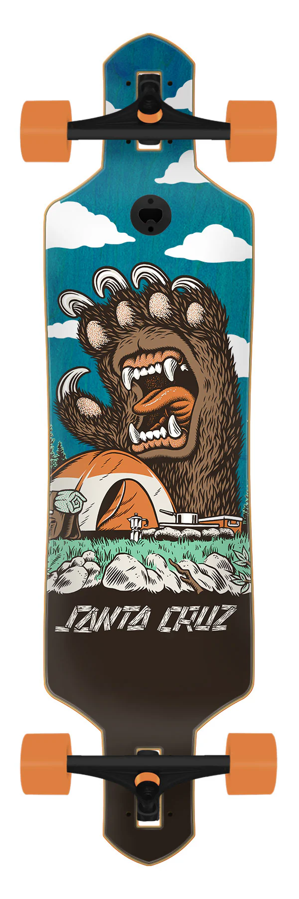 9.0in Screaming Grizzly Santa Cruz Drop Thru Longboard
