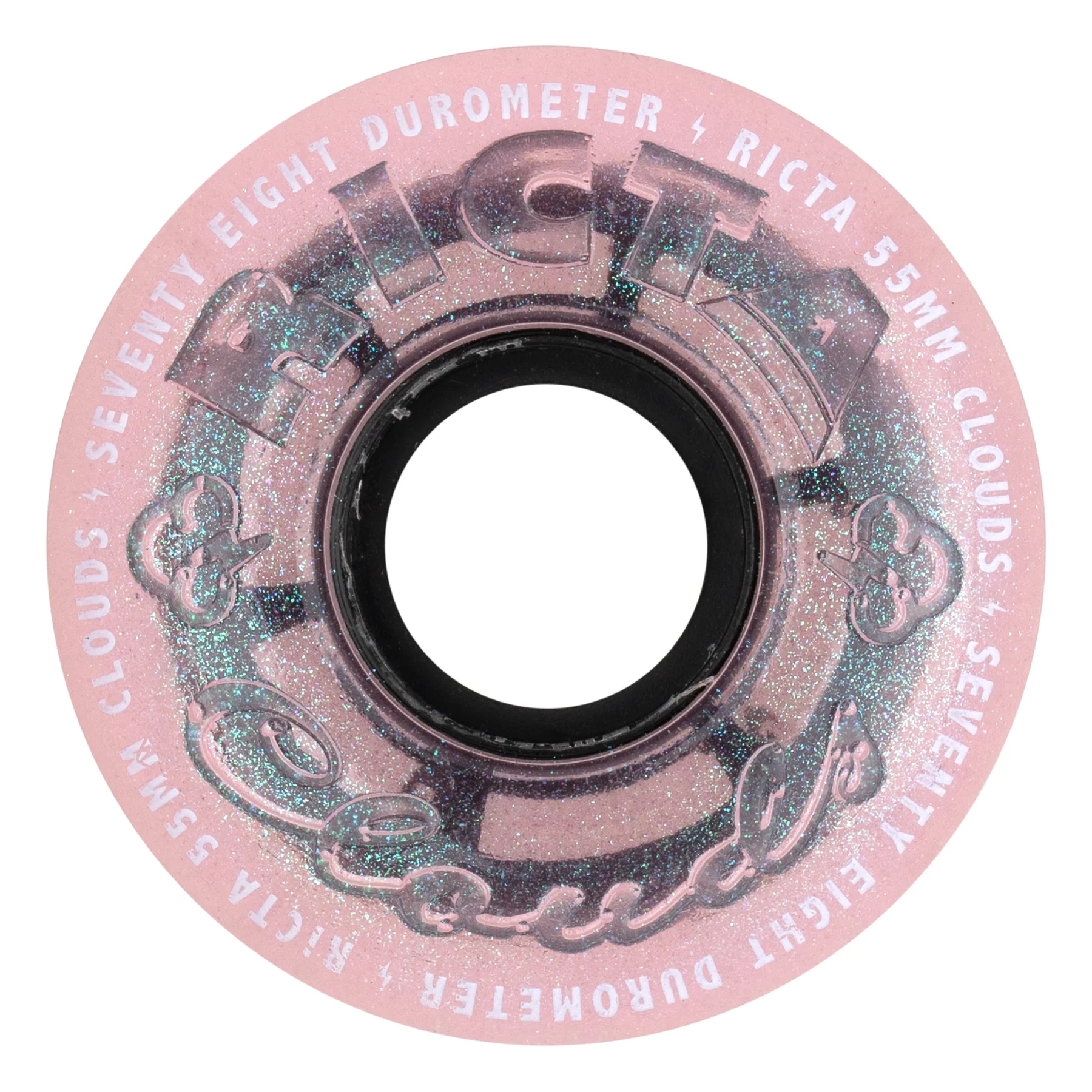 55mm Clouds Iridescent Pink 78a Ricta Skateboard Wheels