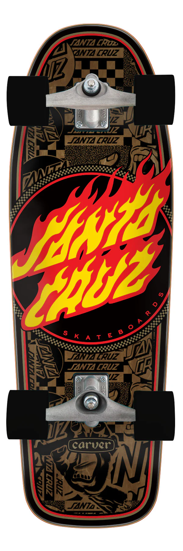 9.8in Flame Dot Route Santa Cruz Carver Surf Skate