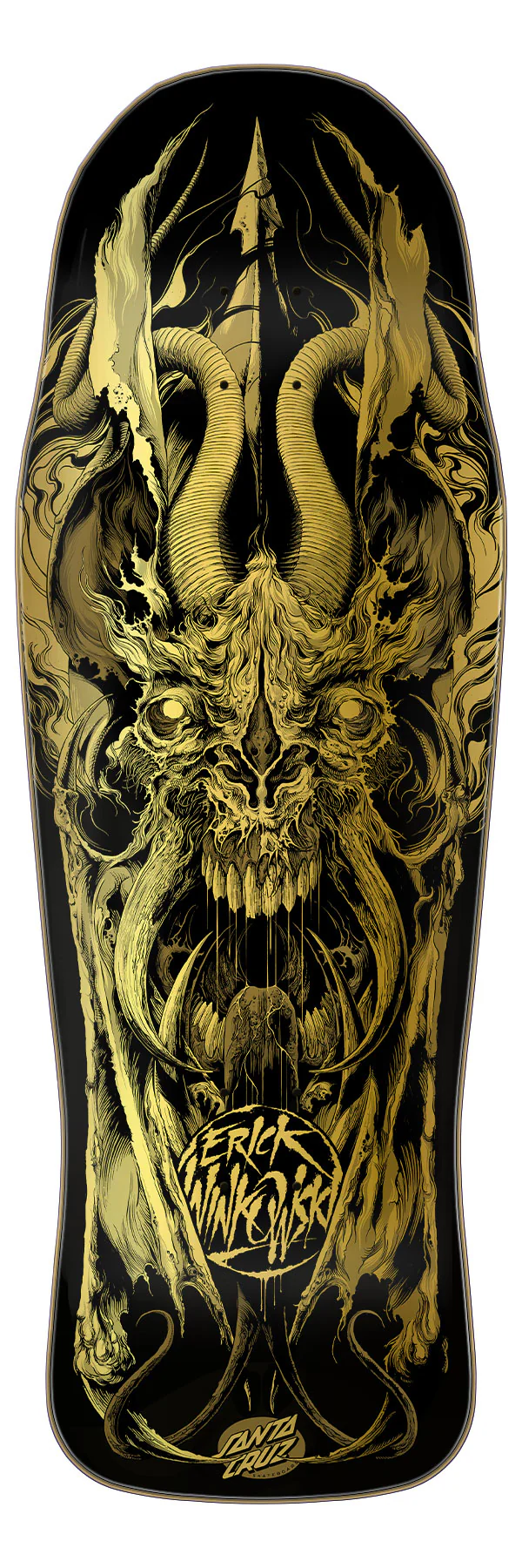 10.34in Winkowski Primeval Gold Santa Cruz Shaped Skateboard Deck