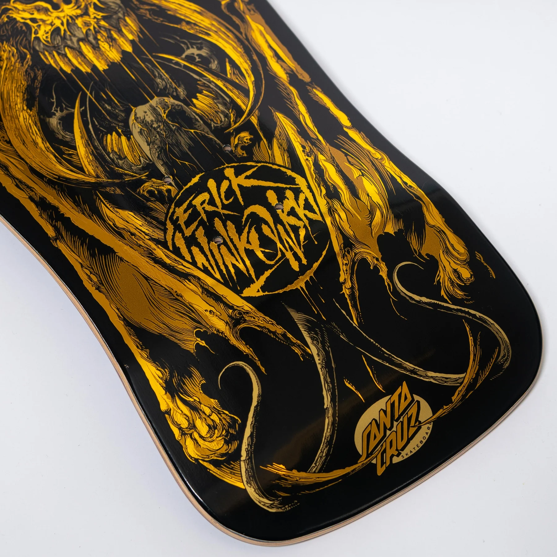 10.34in Winkowski Primeval Gold Santa Cruz Shaped Skateboard Deck