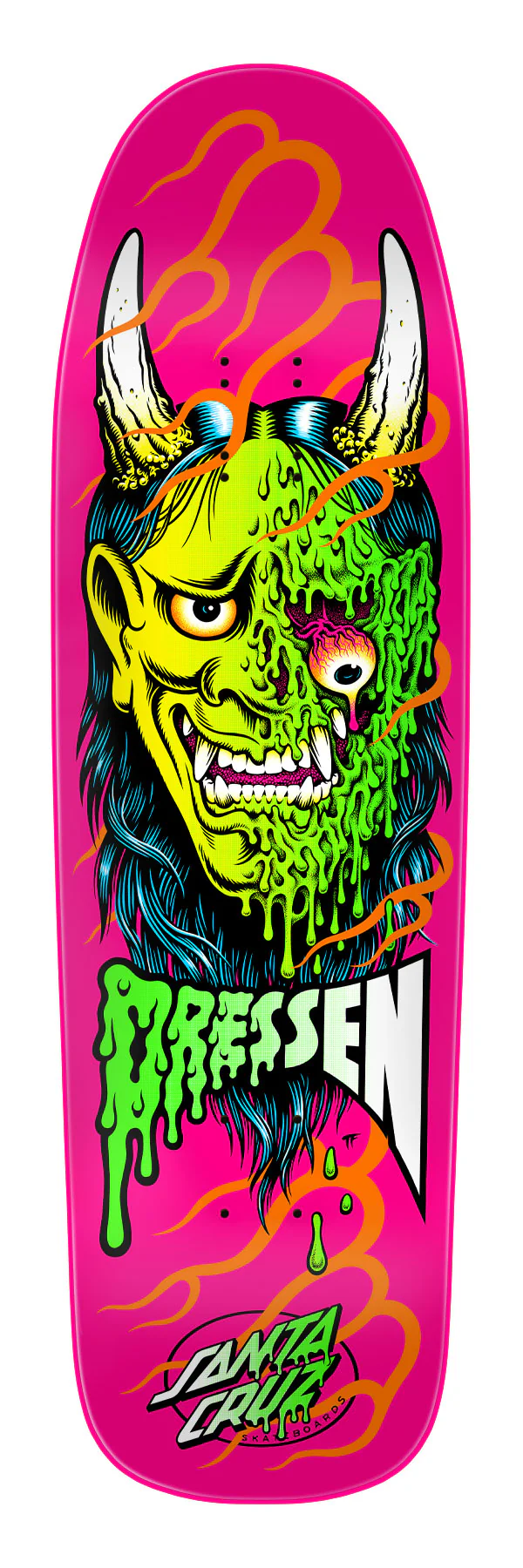 9.30in Dressen Hannya Mask Santa Cruz Shaped Skateboard Deck