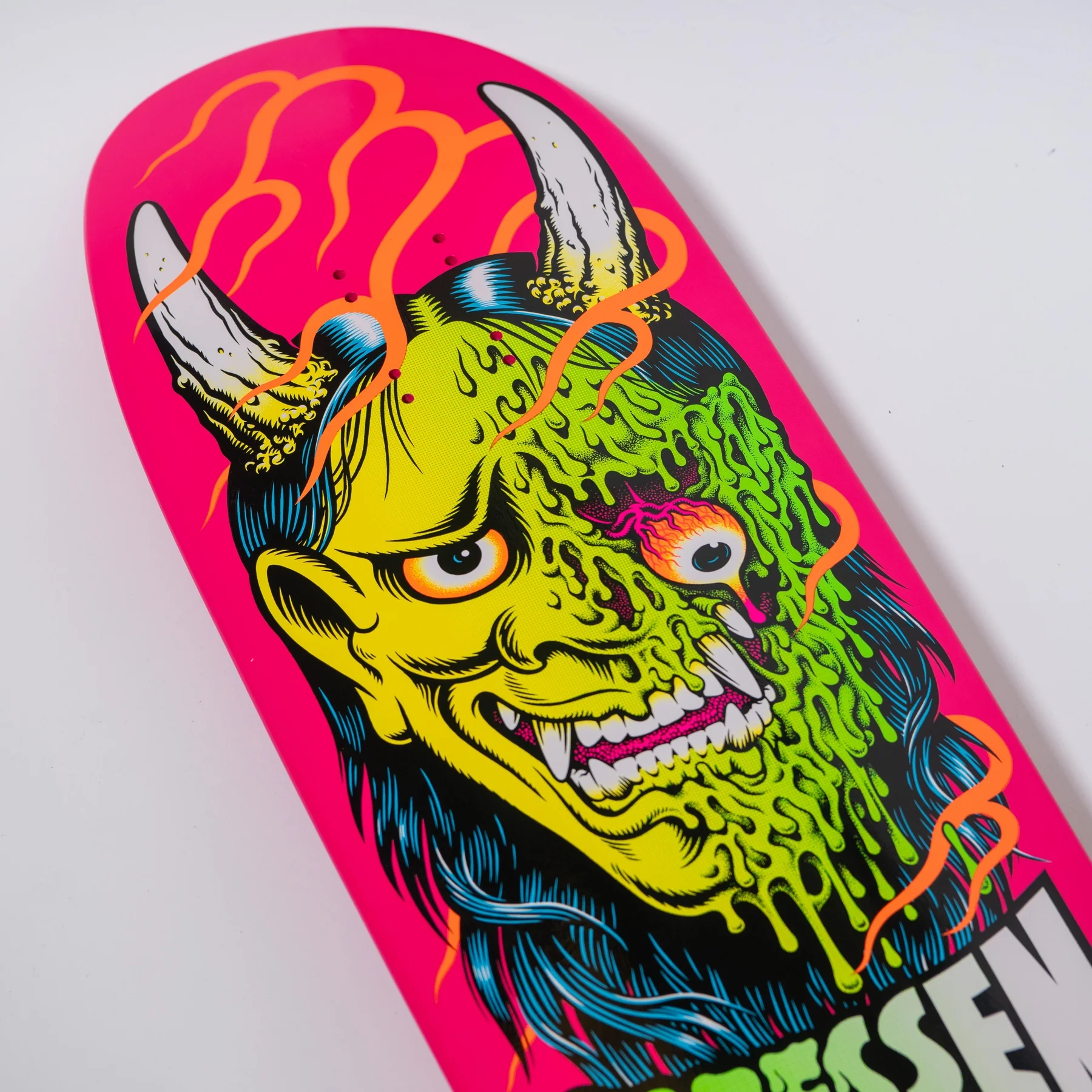 9.30in Dressen Hannya Mask Santa Cruz Shaped Skateboard Deck
