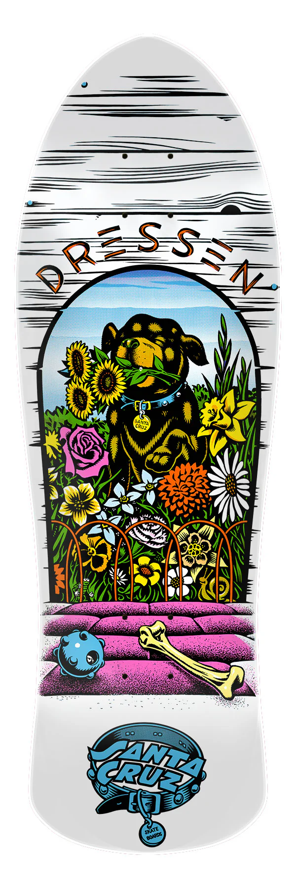 9.5in Dressen Pup Reissue Santa Cruz Skateboard Deck