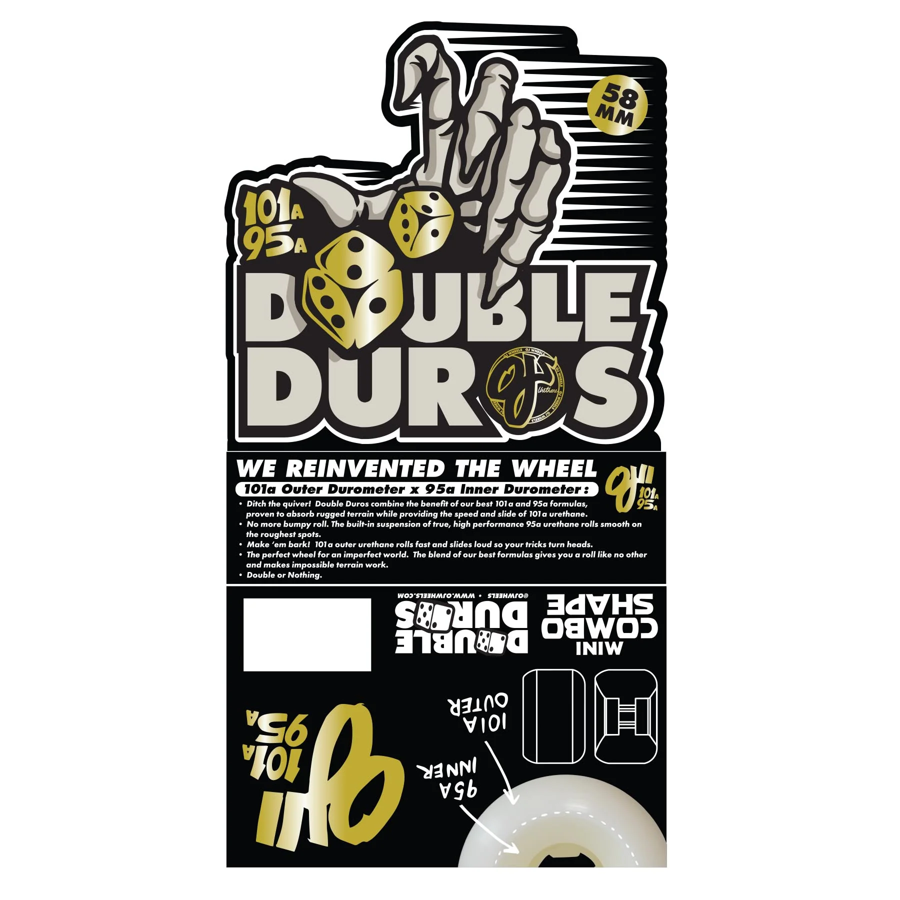 3188-58mm-white-double-duro-mini-combo-101a-95a-oj-skateboard-wheels-4.webp 58mm White Double Duro Mini Combo 101a/95a OJ Skateboard Wheels
