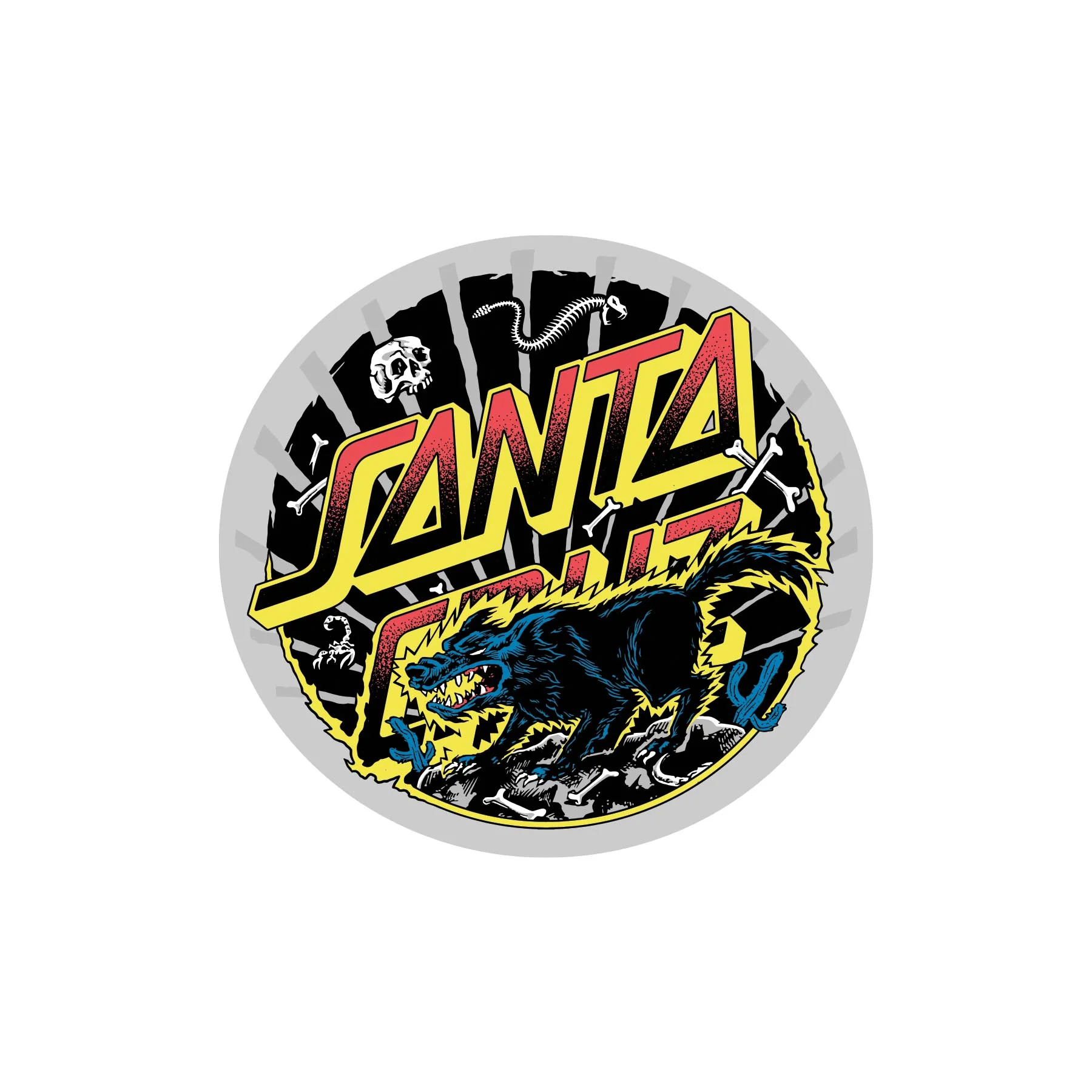 Kendall Wolf Dot 4in Santa Cruz Stickers (25 Pack)