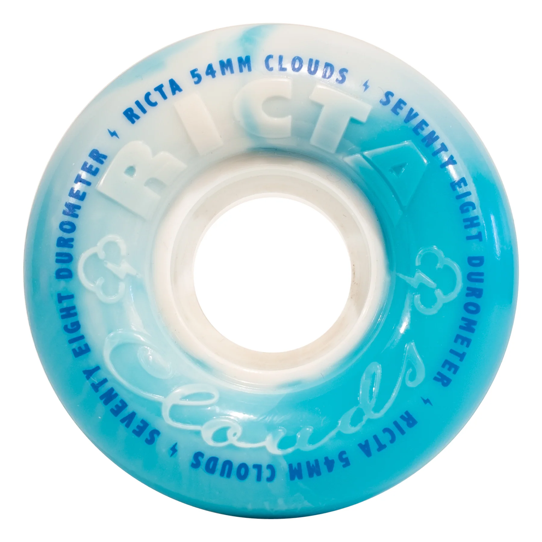 54mm Clouds Blue Swirl 78a Ricta Skateboard Wheels
