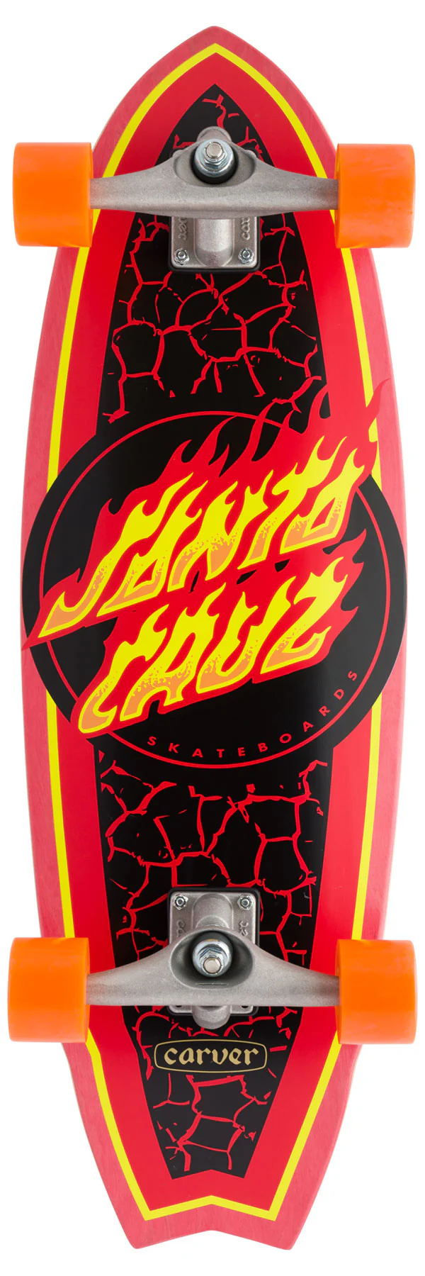 9.85in Flame Dot Shark Santa Cruz Carver Surf Skate
