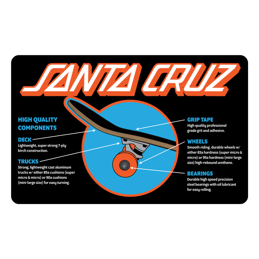 7.80in Mid Screaming Hand Santa Cruz Complete Skateboard