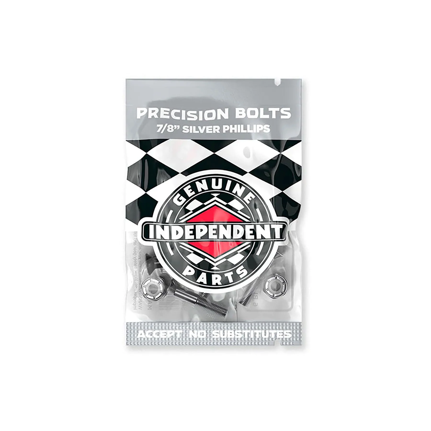 7/8in Phillips Independent Genuine Parts Black/Silver Hardware