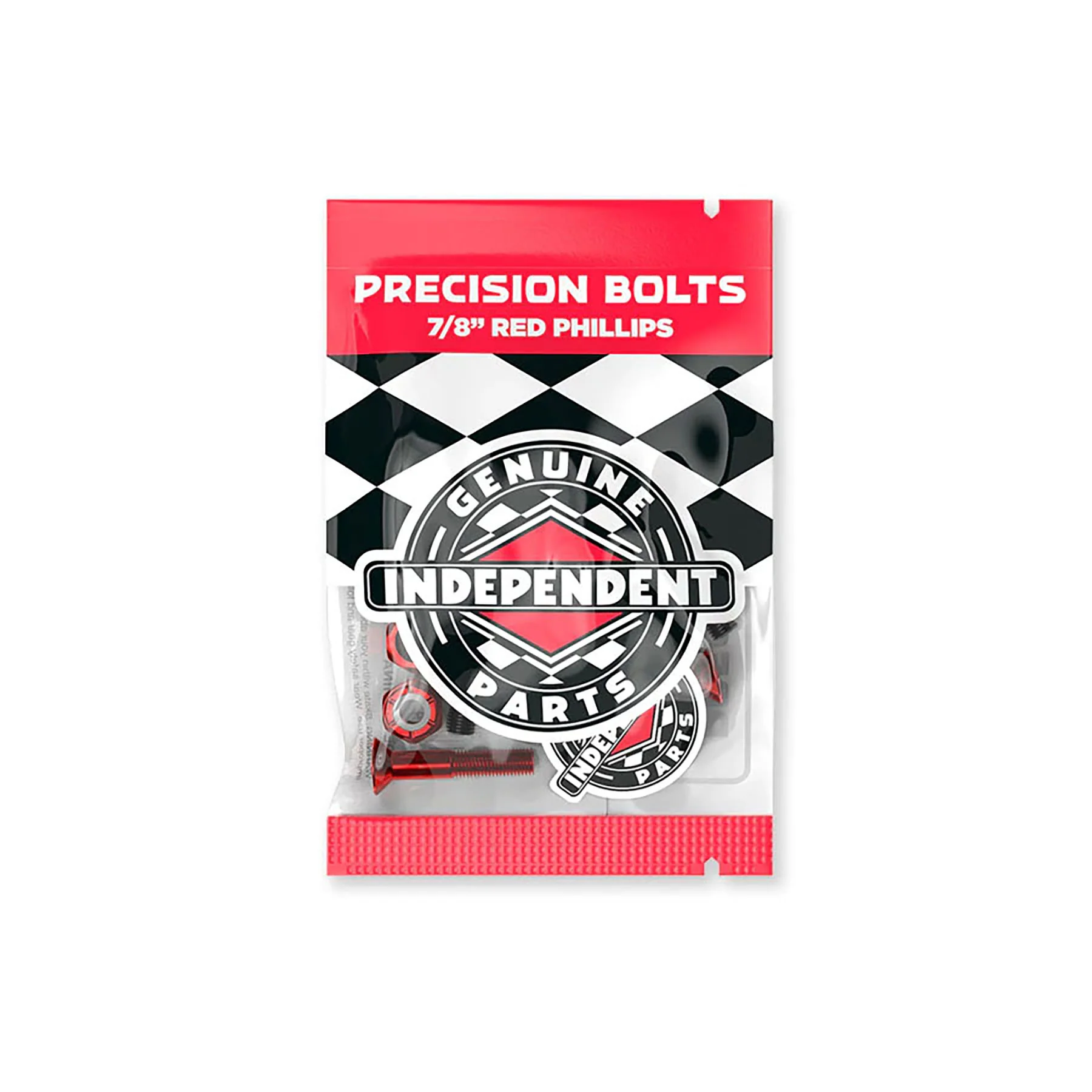 7/8in Phillips Independent Genuine Parts Black/Red Hardware