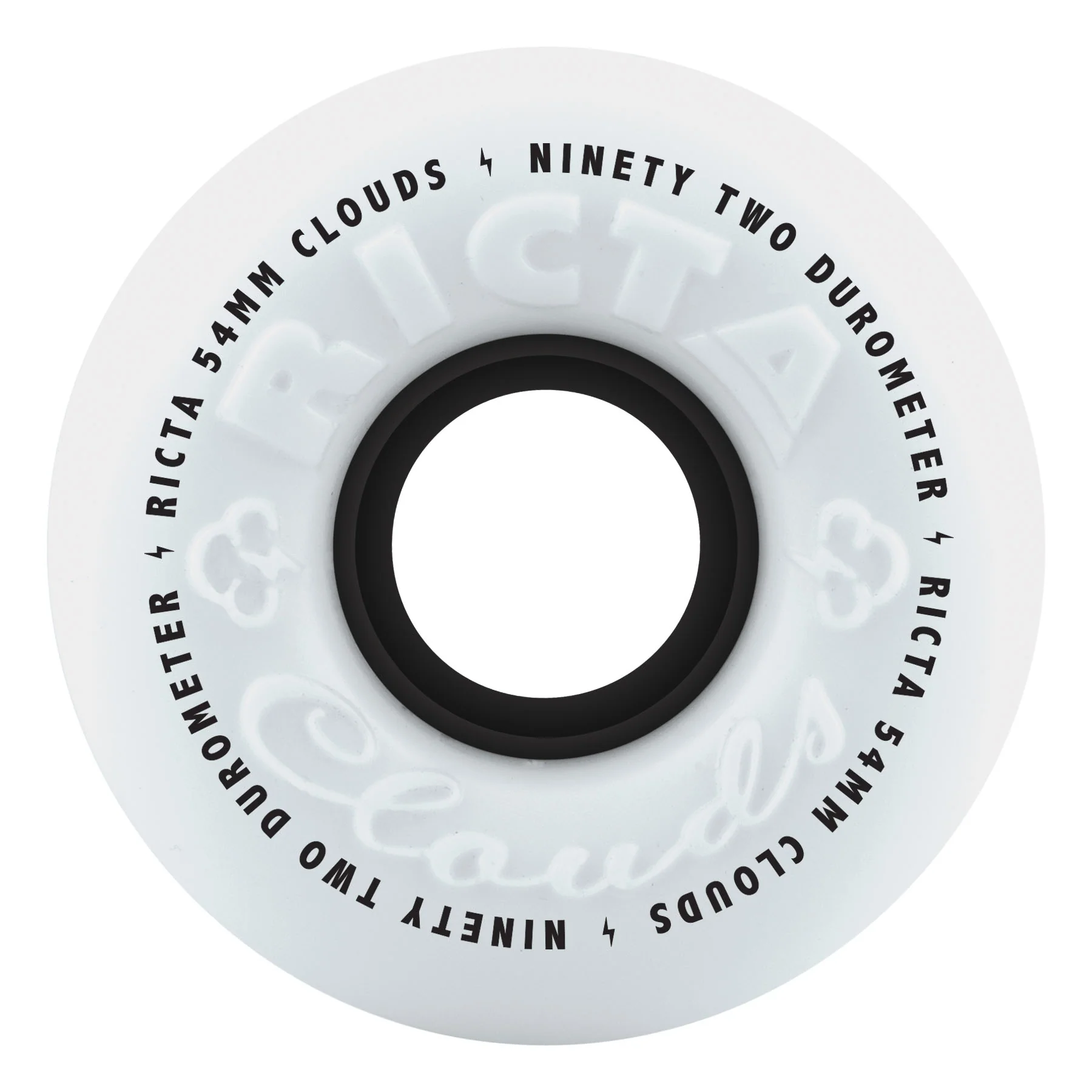 54mm Clouds Black 92a Ricta Skateboard Wheels