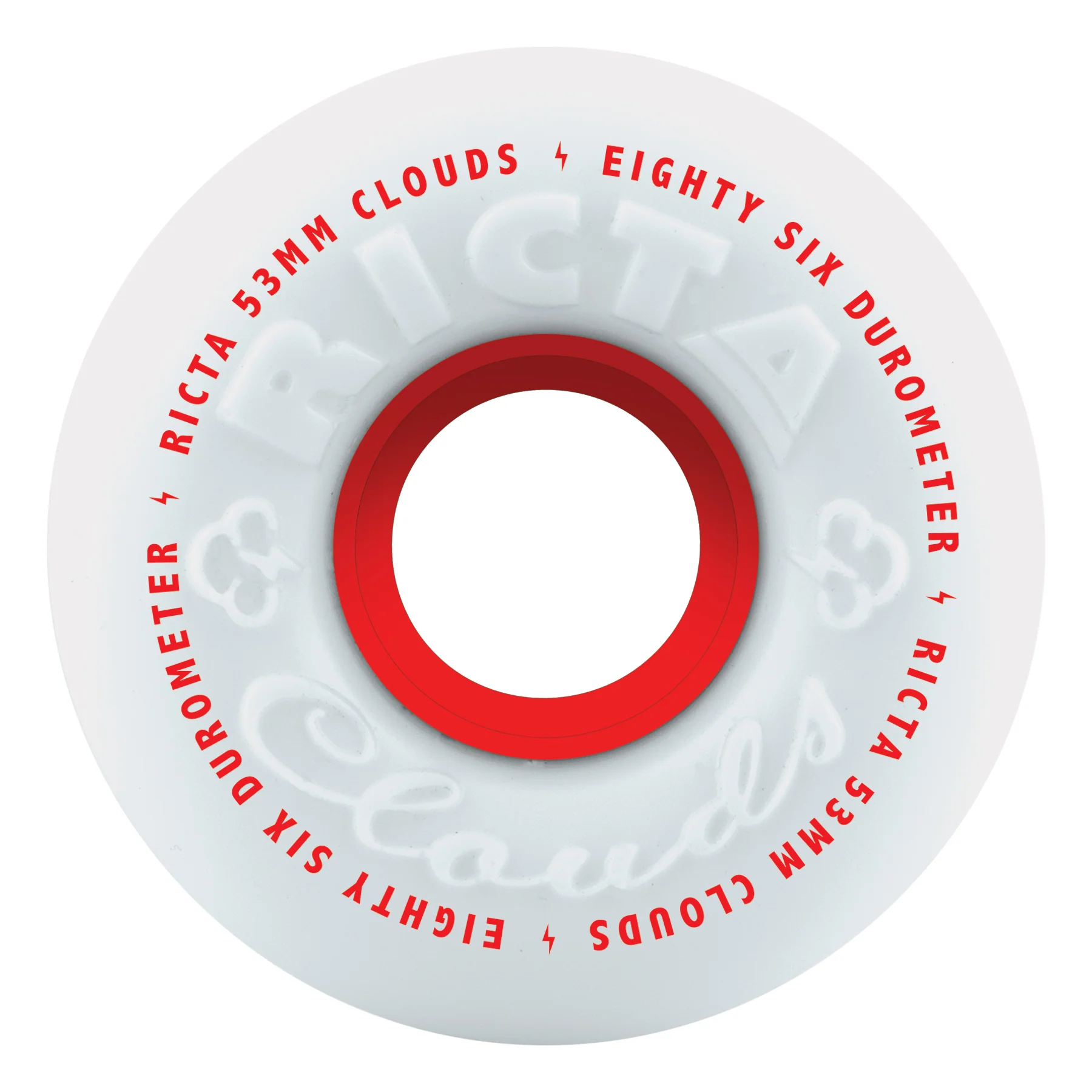 53mm Clouds Red 86a Ricta Skateboard Wheels