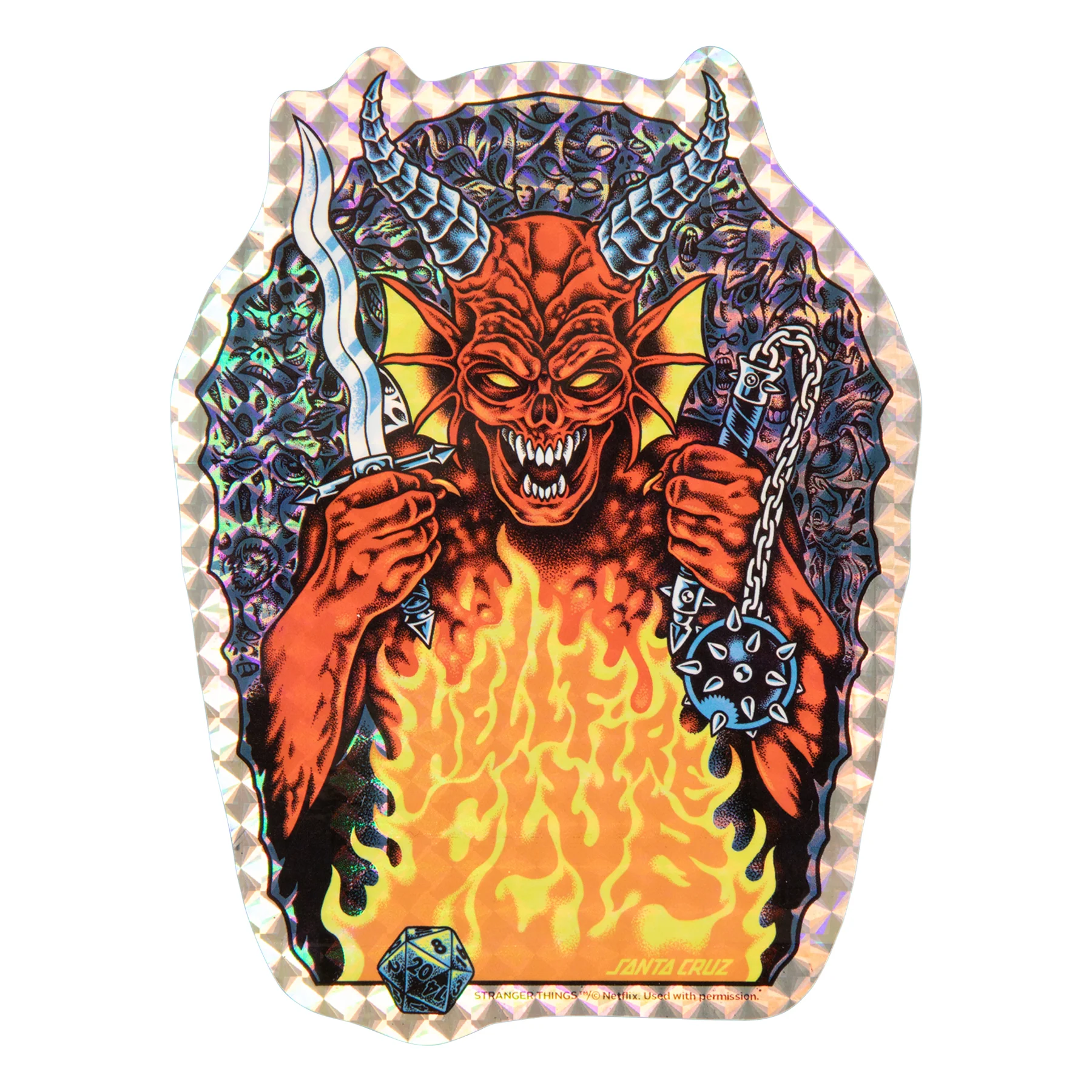 10.07in Stranger Things Knox Hellfire Pit Santa Cruz Skateboard Deck