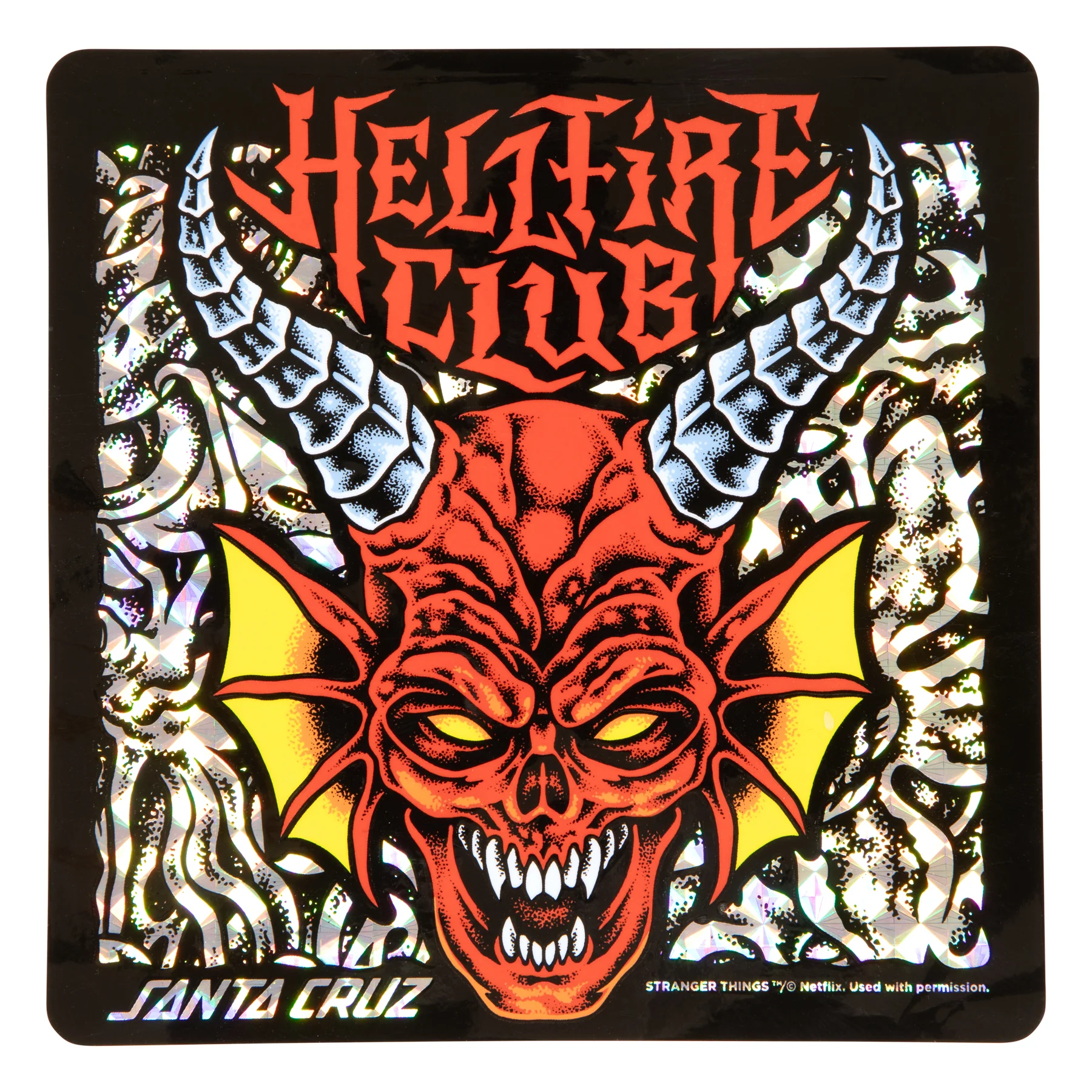 8.25in Stranger Things Hellfire Club Santa Cruz Skateboard Deck